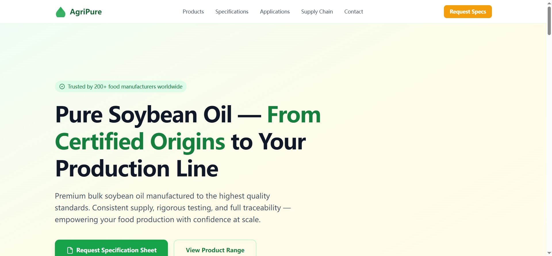 "Soybean Oil Industry — AI Code Generation for Agricultural & Food Processing Digital Transformation"