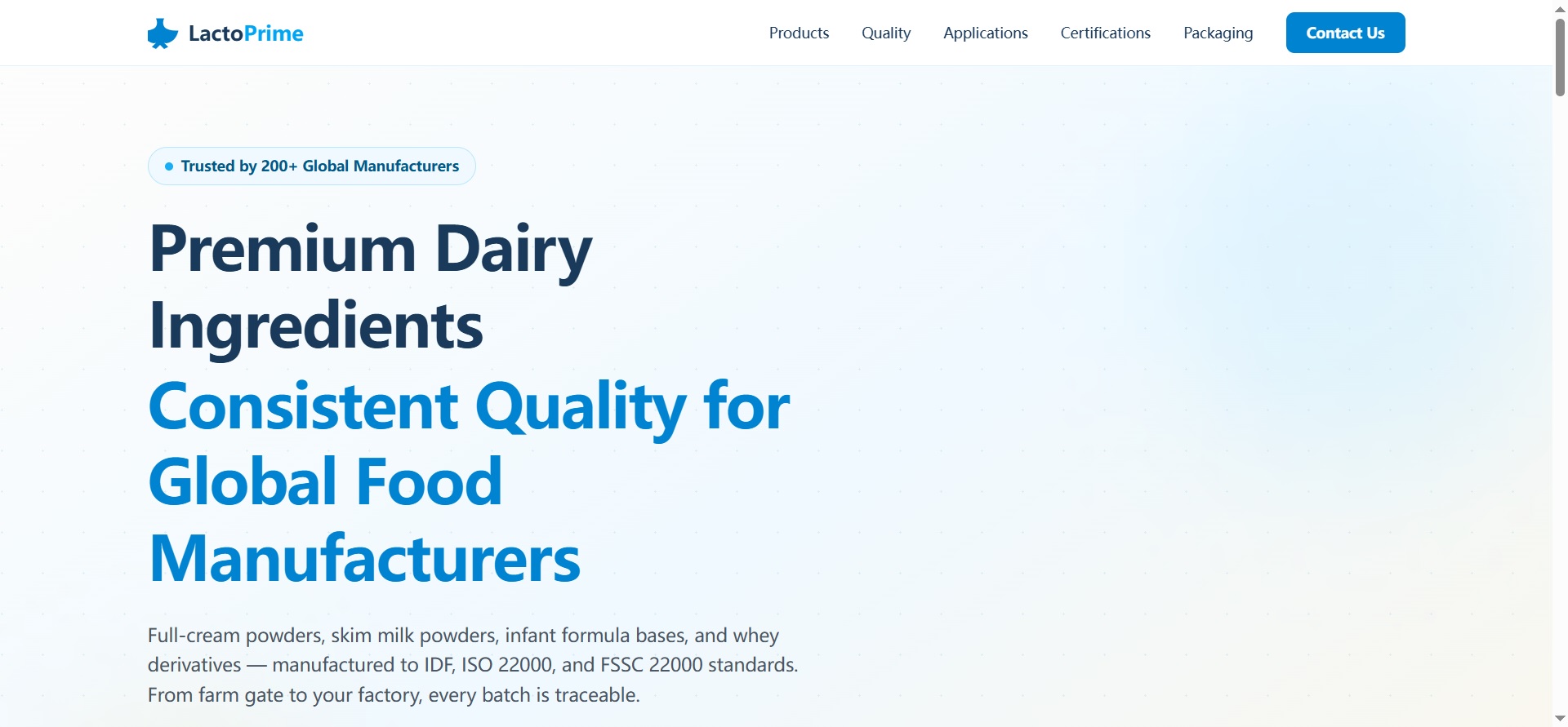 "Powdered Milk Industry — AI Code Generation for Food Manufacturing Digital Transformation"